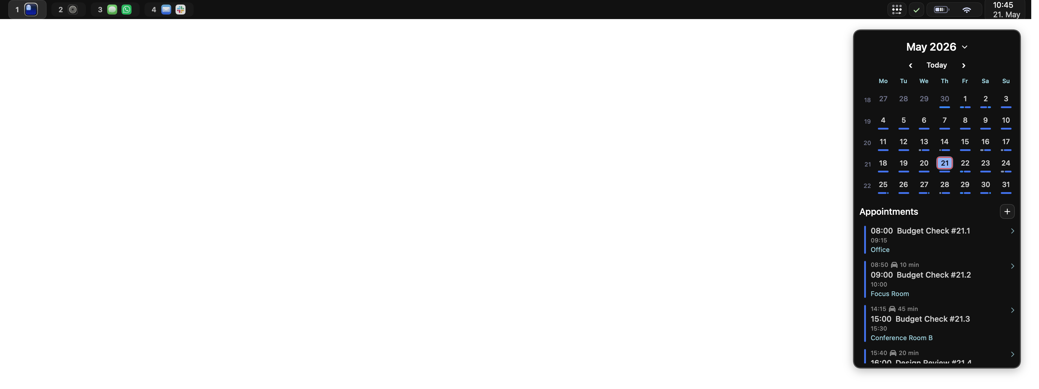Calendar screenshot
